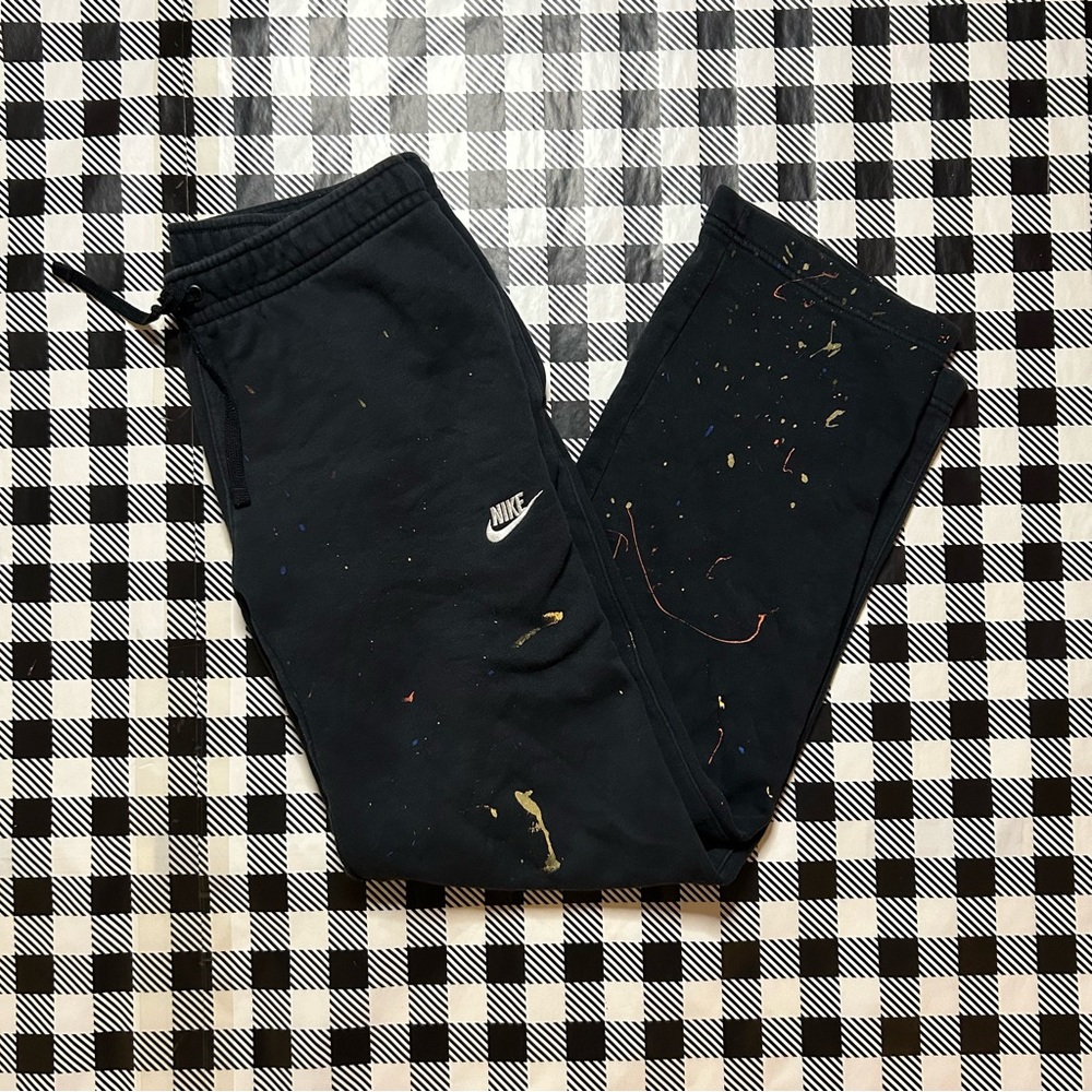 nike paint splatter fleece sweatpants